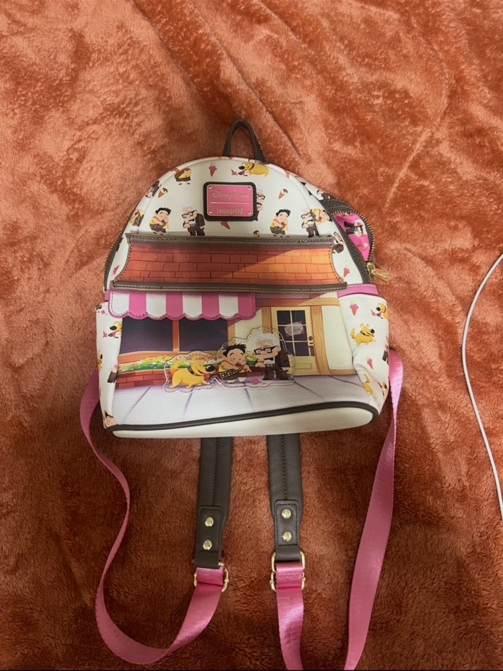 Loungefly White & Pink Up Movie Mini Backpack with Characters